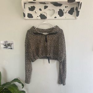 Cheetah print crop fleece